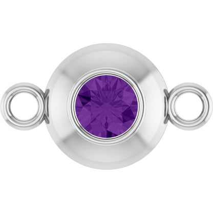 Natural Amethyst Link, 6.1 mm x 10.2 mm