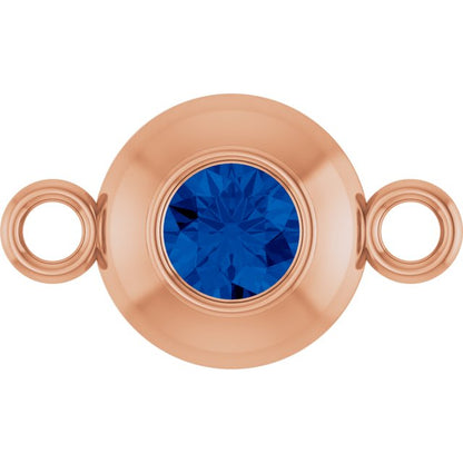 Natural Blue Sapphire Link, 6.1 mm x 10.2 mm
