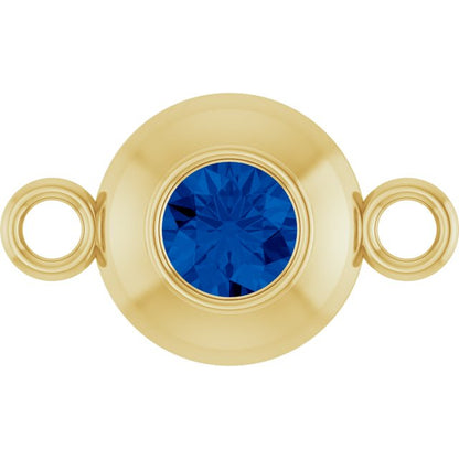 Lab-Grown Blue Sapphire Link, 6.1 mm x 10.2 mm