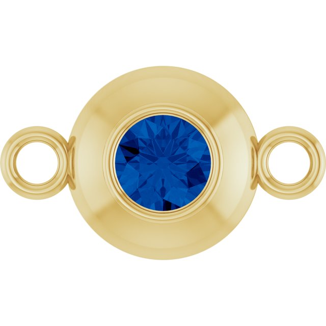Natural Blue Sapphire Link, 6.1 mm x 10.2 mm