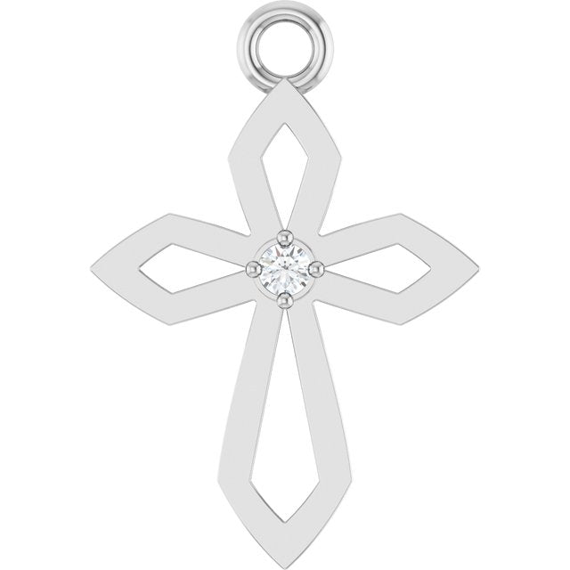 .02 CT Natural Diamond Cross Dangle