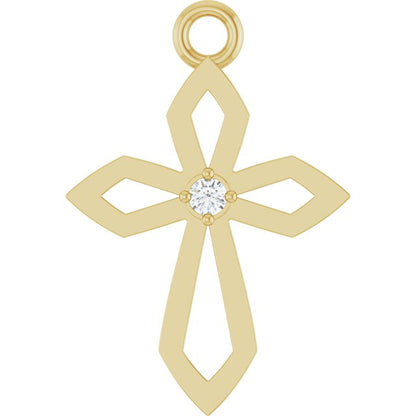 .02 CT Natural Diamond Cross Dangle