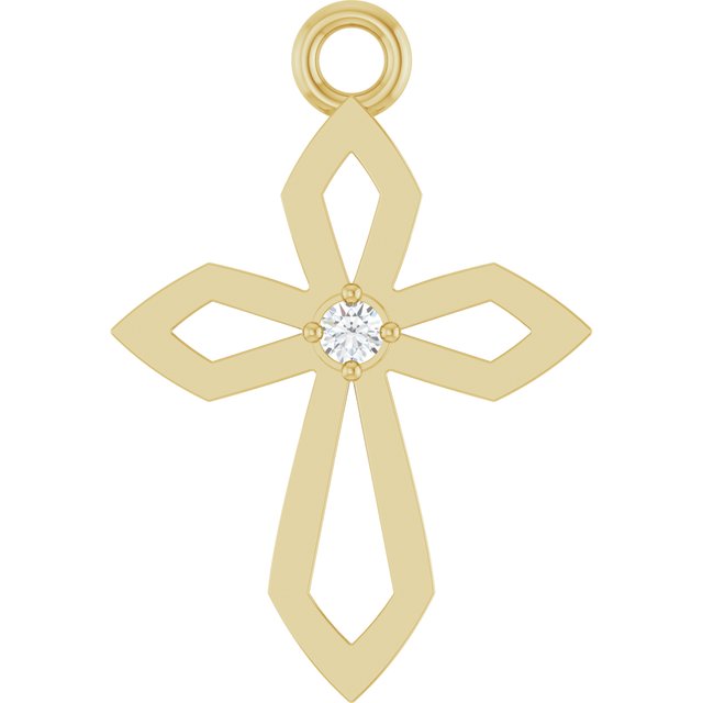 .02 CT Lab-Grown Diamond Cross Dangle