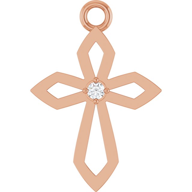 .02 CT Lab-Grown Diamond Cross Dangle