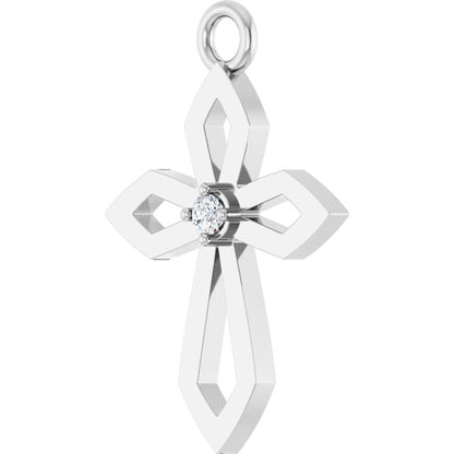 .02 CT Natural Diamond Cross Dangle