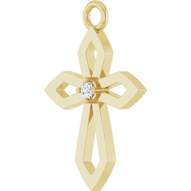 .02 CT Lab-Grown Diamond Cross Dangle