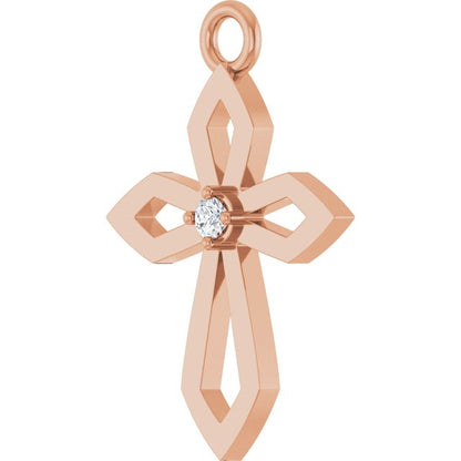 .02 CT Natural Diamond Cross Dangle