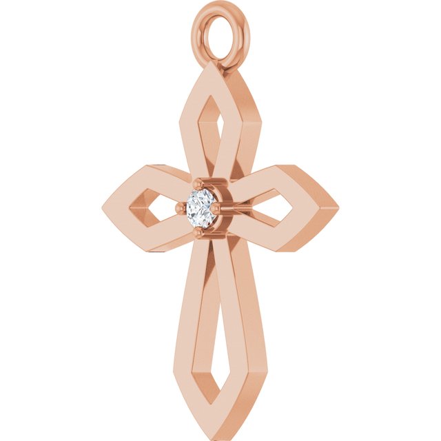 .02 CT Lab-Grown Diamond Cross Dangle