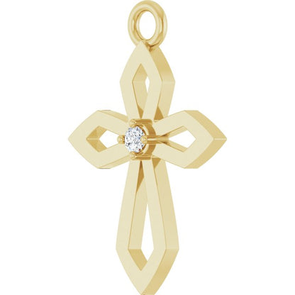.02 CT Natural Diamond Cross Dangle