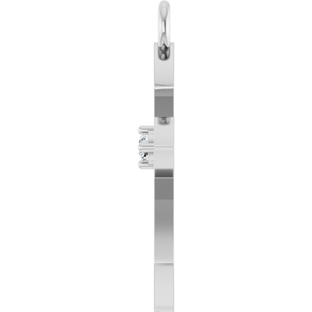 .02 CT Natural Diamond Cross Dangle