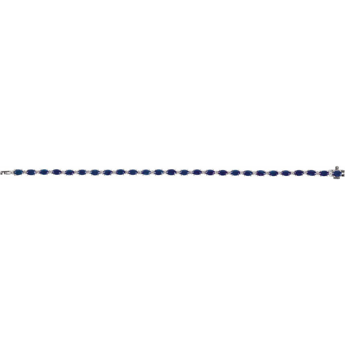 14K White Gold Lab-Grown Blue Sapphire & 5/8 CTW Lab-Grown Diamond Line 7" Bracelet