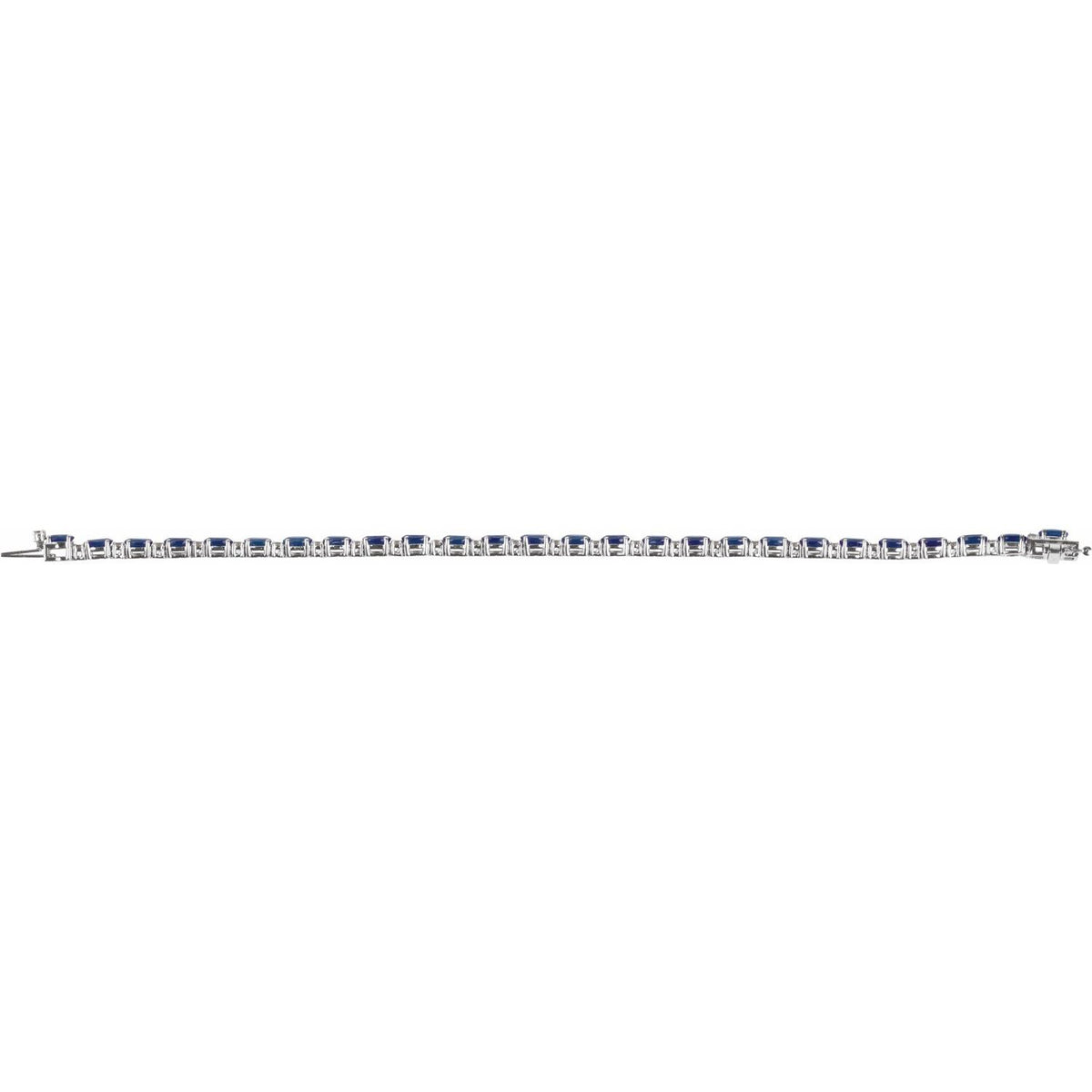 14K White Gold Lab-Grown Blue Sapphire & 5/8 CTW Lab-Grown Diamond Line 7" Bracelet