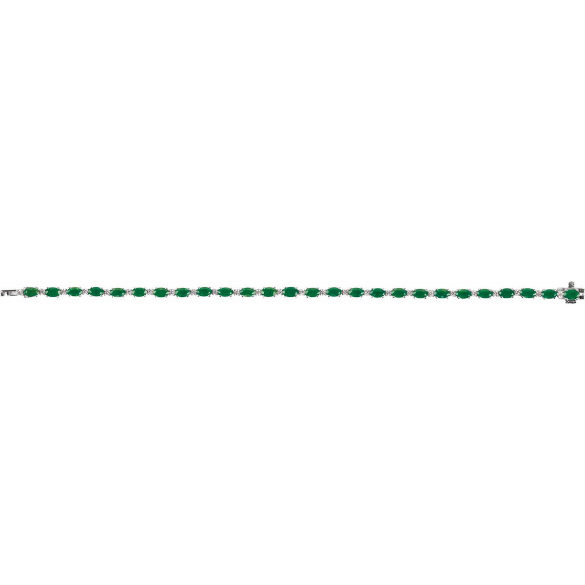 Lab-Grown Emerald & 5/8 CTW Lab-Grown Diamond Line 7" Bracelet