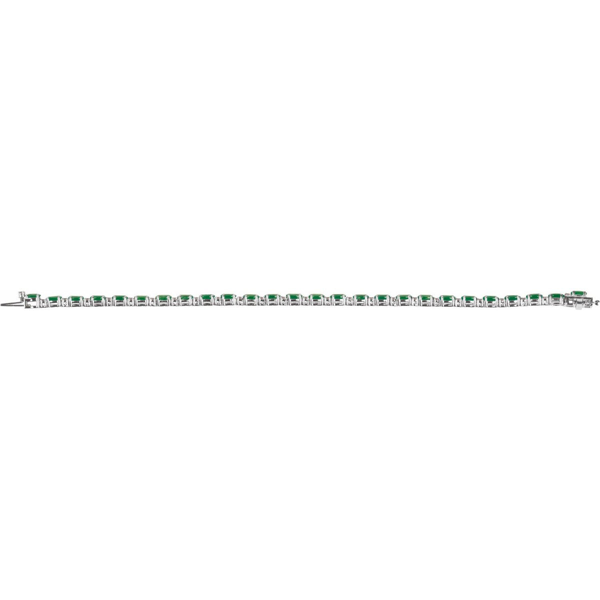 Lab-Grown Emerald & 5/8 CTW Lab-Grown Diamond Line 7" Bracelet
