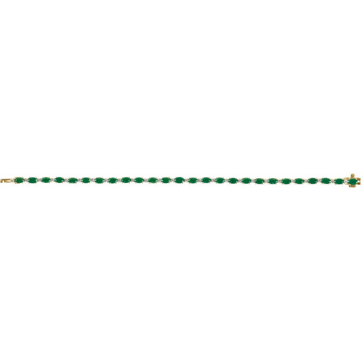 Lab-Grown Emerald & 5/8 CTW Lab-Grown Diamond Line 7" Bracelet
