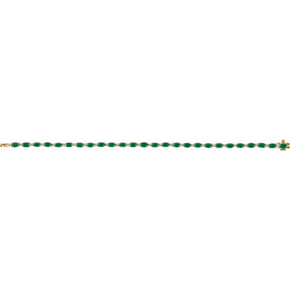 Lab-Grown Emerald & 5/8 CTW Lab-Grown Diamond Line 7" Bracelet