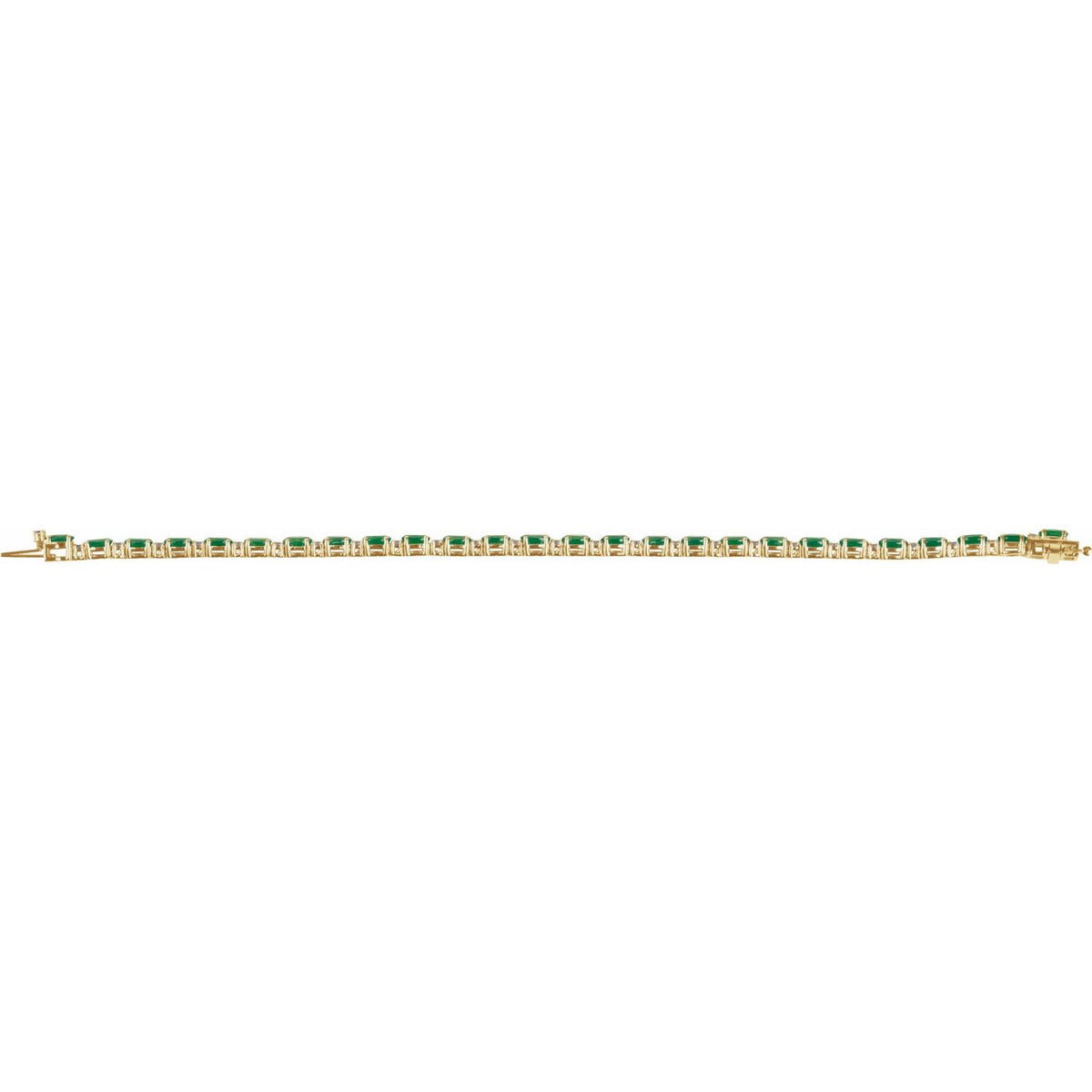 Lab-Grown Emerald & 5/8 CTW Lab-Grown Diamond Line 7" Bracelet