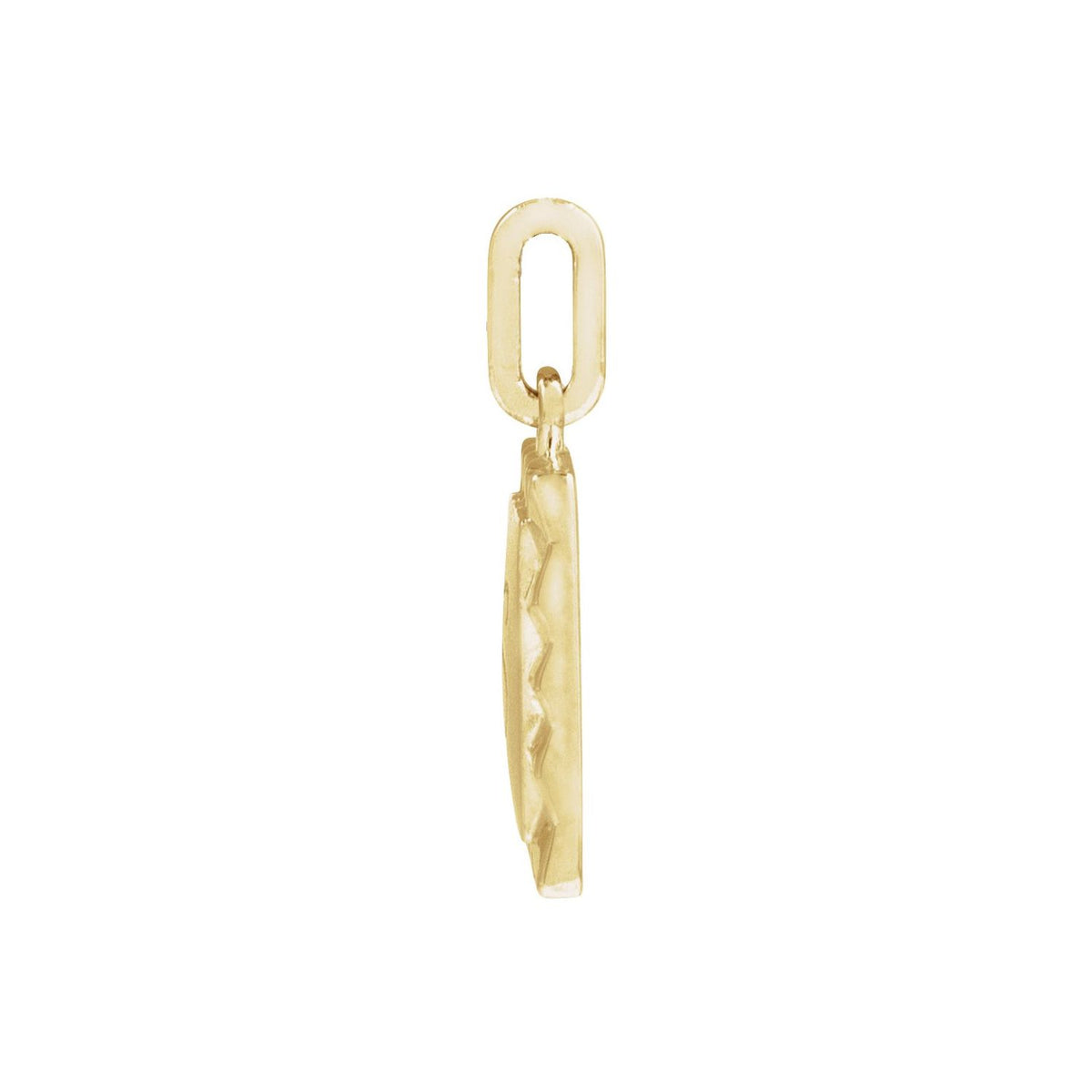14K Yellow Gold Engravable Square Pendant