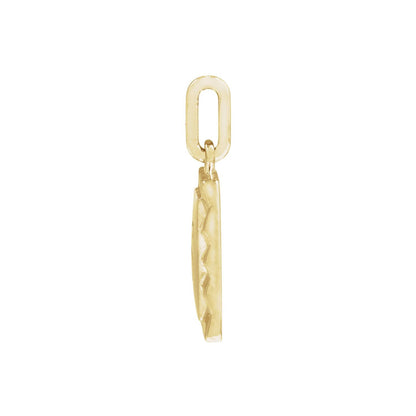14K Yellow Gold Engravable Square Pendant