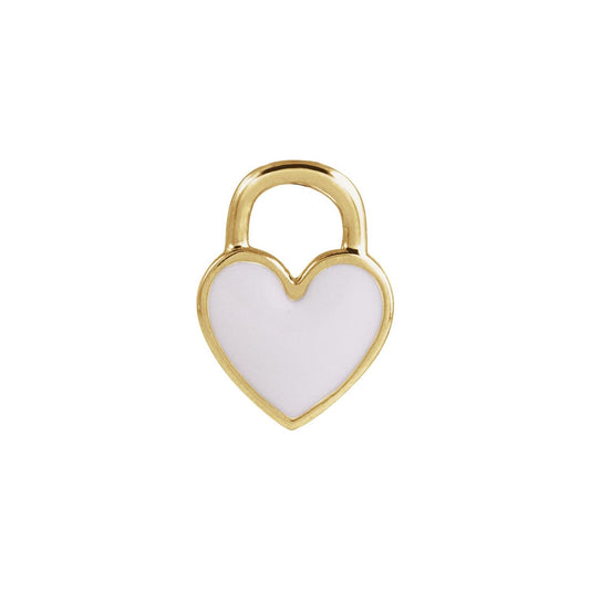 White Enamel Heart Pendant