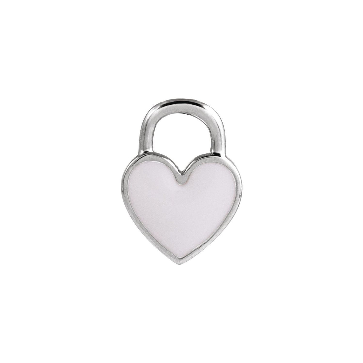 White Enamel Heart Pendant