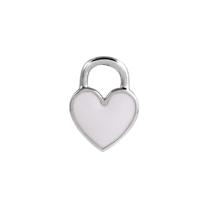 White Enamel Heart Pendant