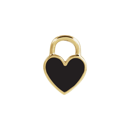 Black Enamel Heart Pendant
