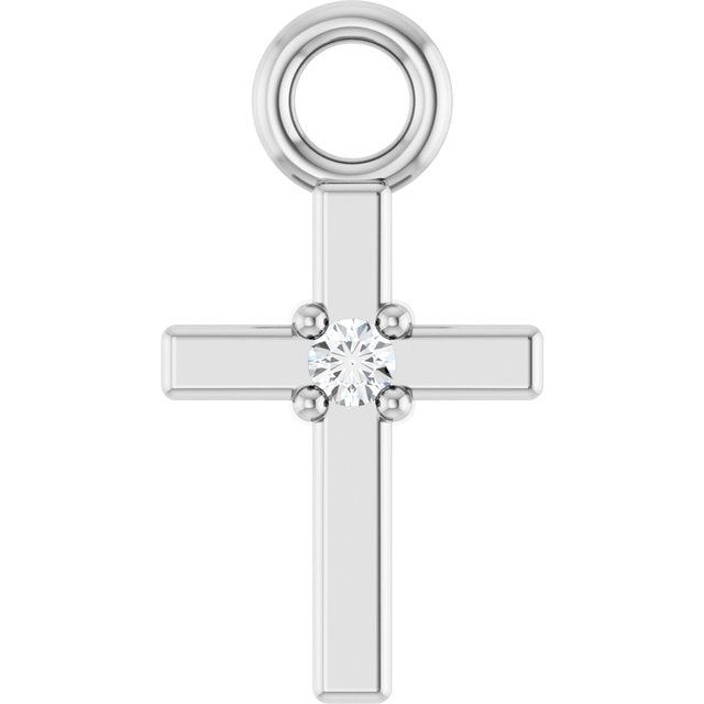 .005 CT Natural Diamond Cross Dangle