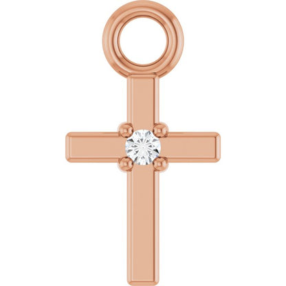 .005 CT Natural Diamond Cross Dangle
