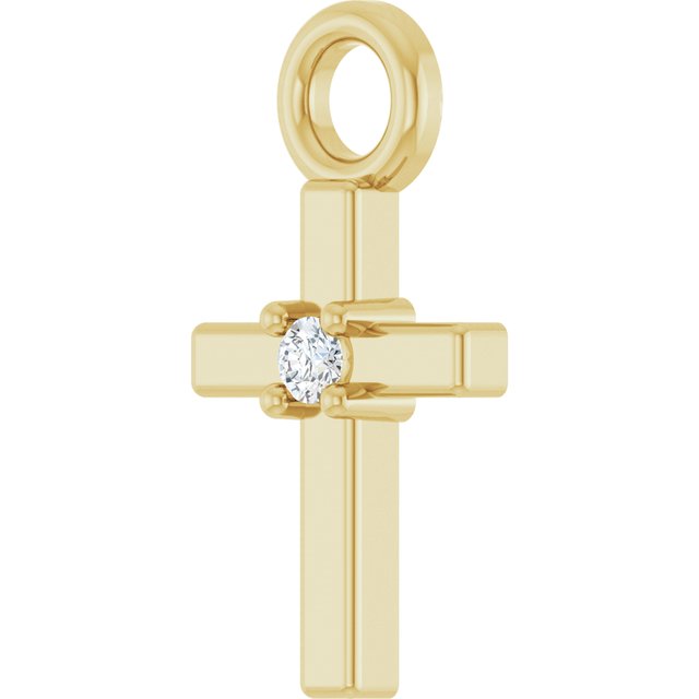 .005 CT Lab-Grown Diamond Cross Dangle
