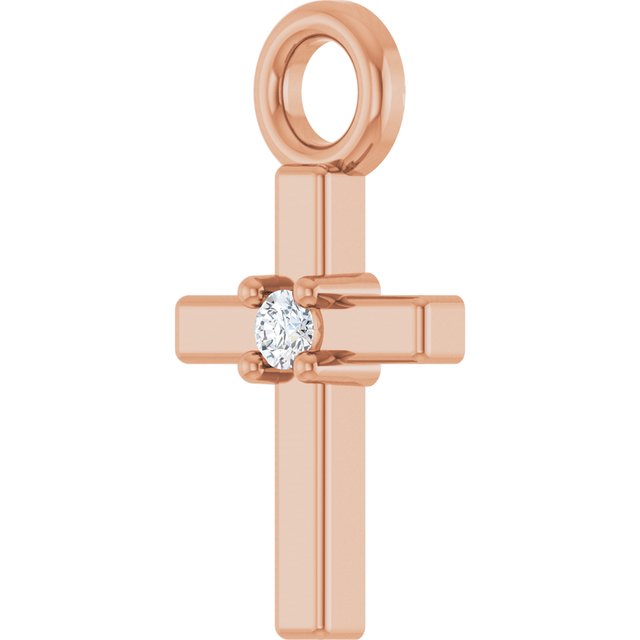 .005 CT Natural Diamond Cross Dangle