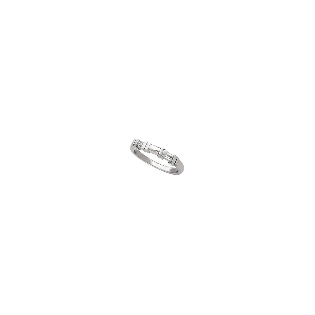 Platinum 1/6 CTW Natural Diamond Band, Baguette Accented Engagement