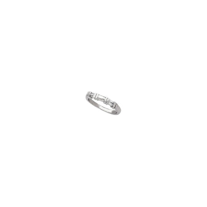 Platinum 1/6 CTW Natural Diamond Band, Baguette Accented Engagement
