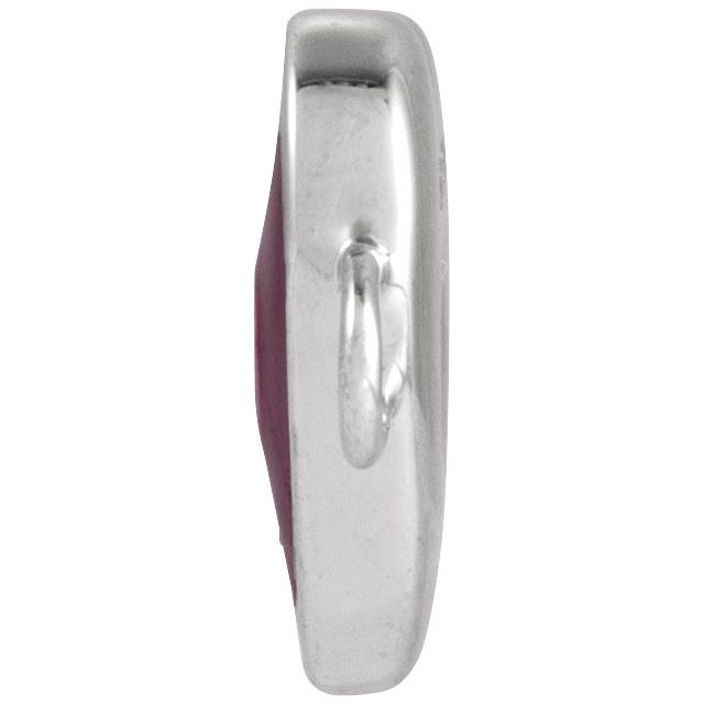 .02 CT Natural Diamond Red Enamel Heart Link