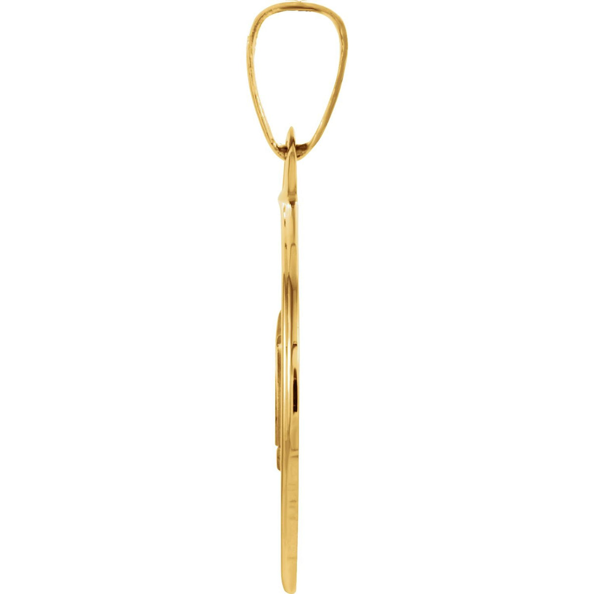 14K Yellow Gold Round Mazel Good Luck Medal