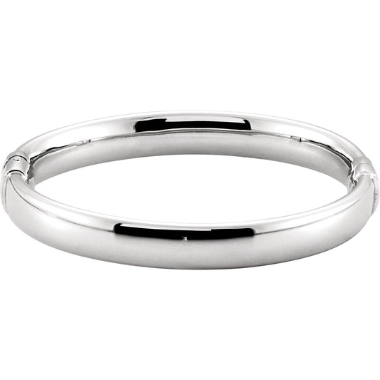 Sterling Silver Hinged Bangle 7" Bracelet (BRC687)