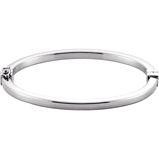 Sterling Silver Hinged Bangle 7" Bracelet (BRC690)