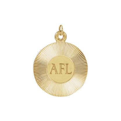 14K Yellow Gold Engravable Round Pendant