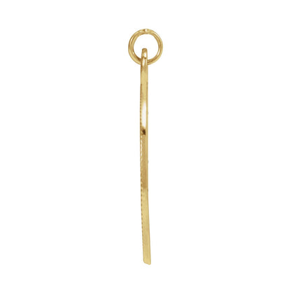 14K Yellow Gold Engravable Round Pendant