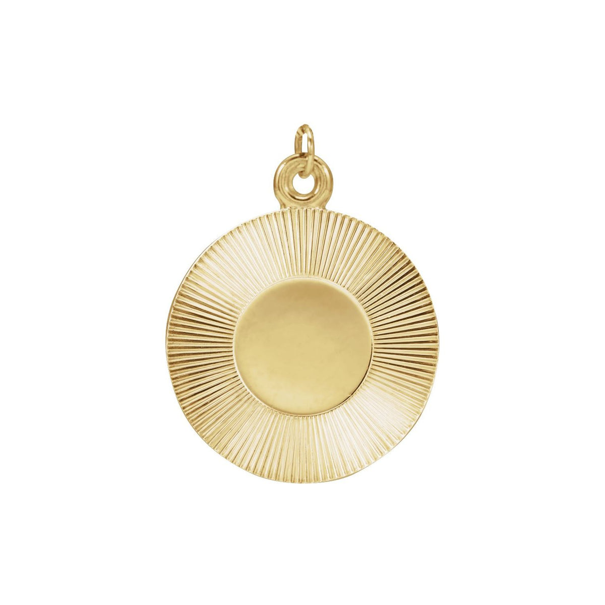 14K Yellow Gold Engravable Round Pendant