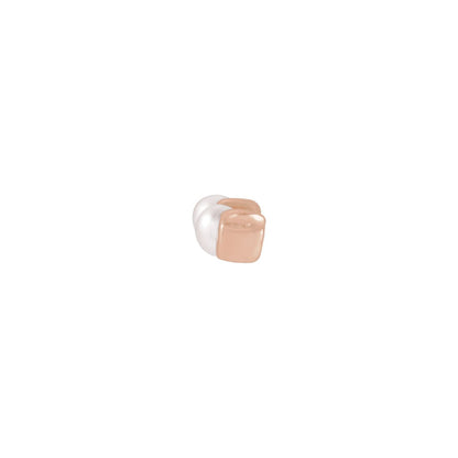 14K Rose Gold Cultured White Freshwater Pearl & .04 CTW Natural Diamond Bar Necklace Center