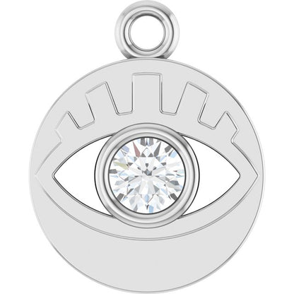 1/10 CT Lab-Grown Diamond Evil Eye Dangle