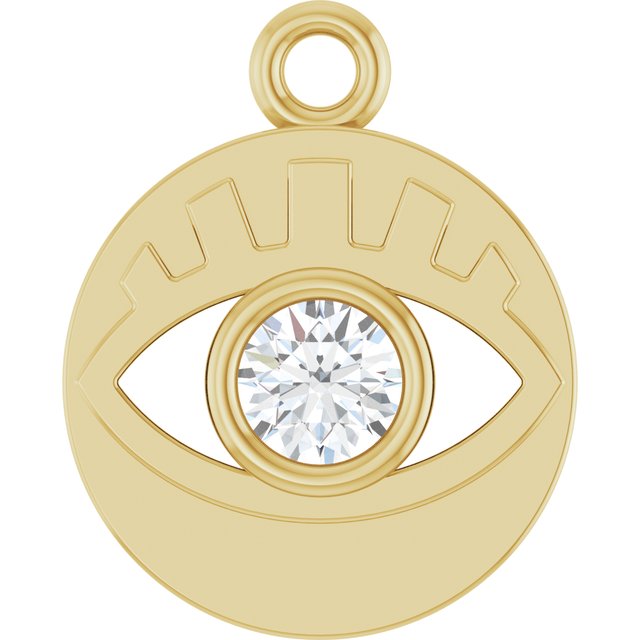 1/10 CT Natural Diamond Evil Eye Dangle