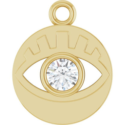 1/10 CT Natural Diamond Evil Eye Dangle