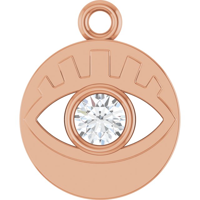 1/10 CT Natural Diamond Evil Eye Dangle