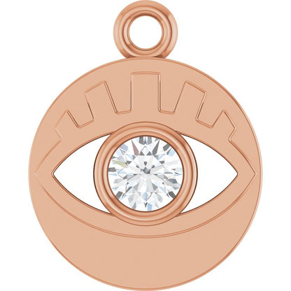 1/10 CT Natural Diamond Evil Eye Dangle