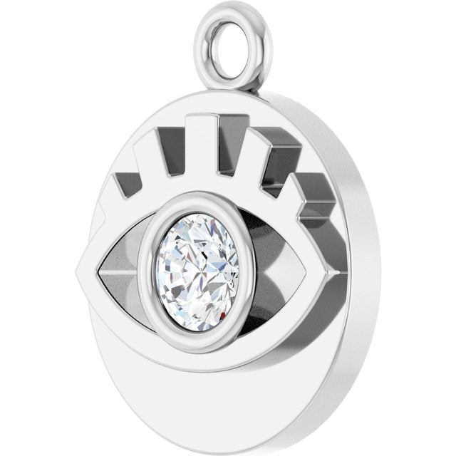 1/10 CT Natural Diamond Evil Eye Dangle
