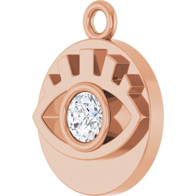 1/10 CT Lab-Grown Diamond Evil Eye Dangle