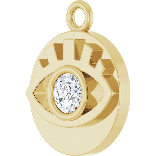 1/10 CT Natural Diamond Evil Eye Dangle