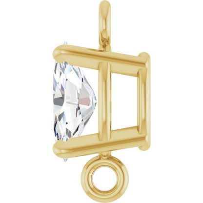 1/4 CT Natural Diamond 4-Prong Link, 3 mm x 8.4 mm